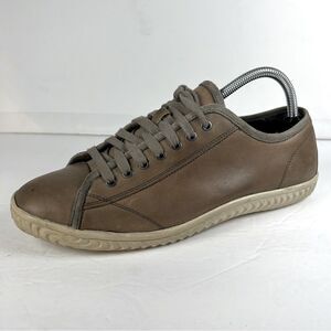 John Varvatos Mens Hattan Soft Leather Low Top Grey Sneakers 9M